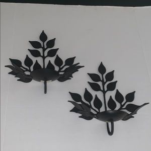 Bombay Leaf Candles Holders x2